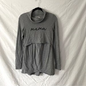 Latched Mama Grey Pullover Nursing Top Size Small